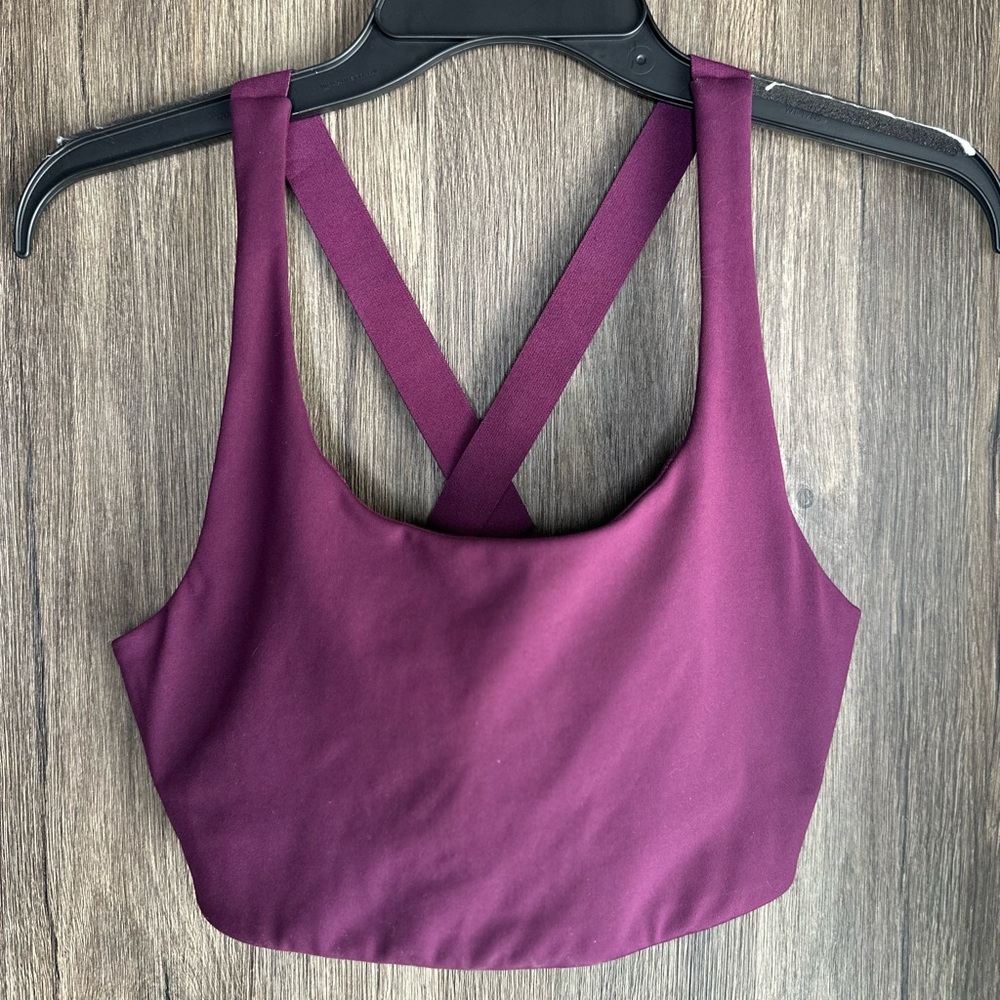 Girlfriend Collective Plum Cross-Back Bra